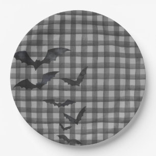 Prato De Papel Black Gingham Little Boo Ghost Birthday
