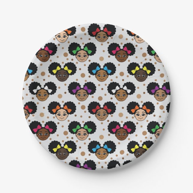 Prato De Papel Black Girl Magic Melanin Friendes Party Plates (Frente)
