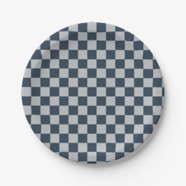 Prato De Papel Black ice checkered board pattern