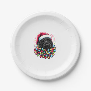 Prato De Papel Black Labradoodle Árvore de Natal Xmas Luz Doodal