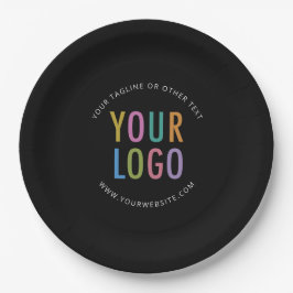 Prato De Papel Black Paper Plates Company Logo Printed Bulk