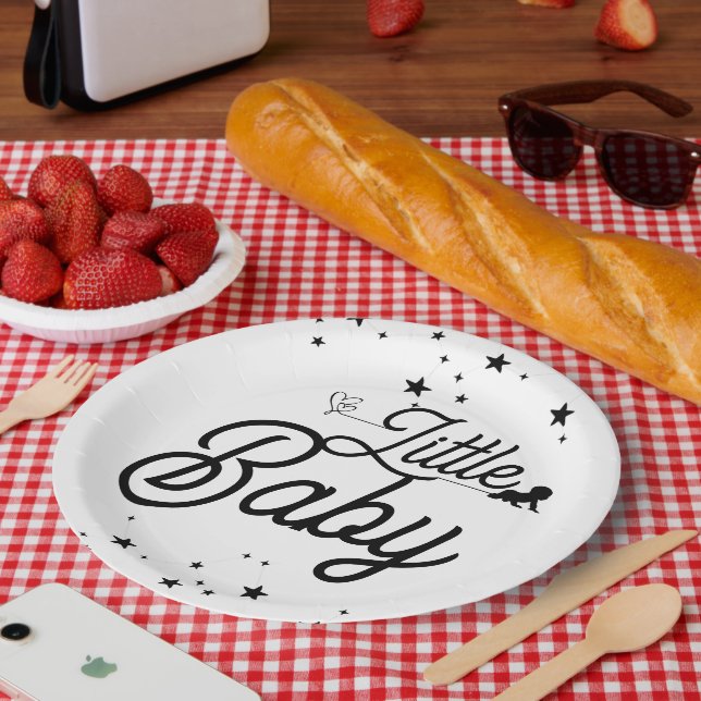 Prato De Papel Black & White Kids Paper Plates (Piquenique)