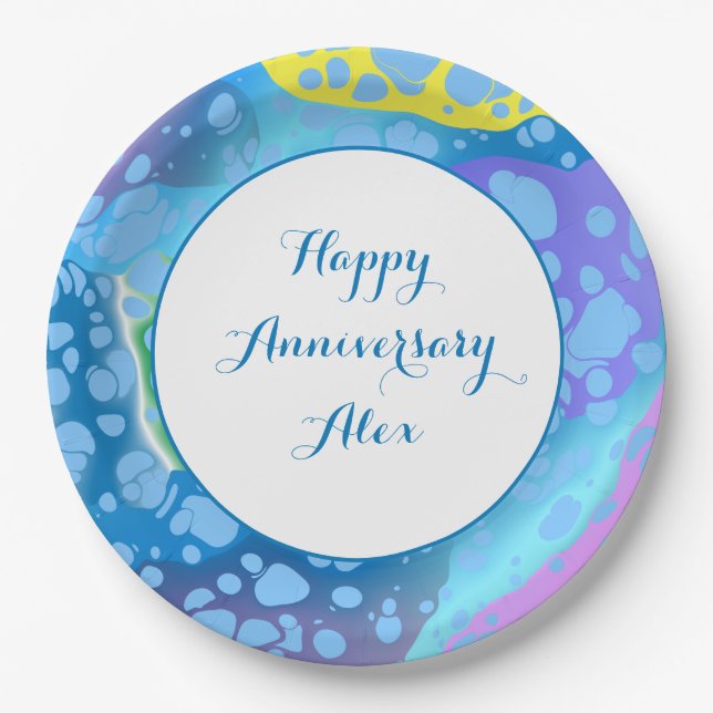 Prato De Papel Blobs Coloridos (Frente)