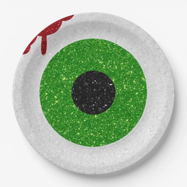 Prato De Papel Bloody Eyeball Glitter (Frente)