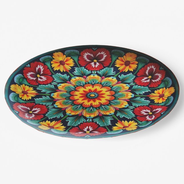 Prato De Papel 💀 🎉 Bloom Antes do Doom Día de los Muertos (Inclinado)