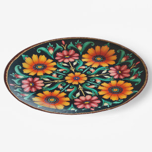 Prato De Papel 💀 🎉 Bloom & Bite Día de los Muertos