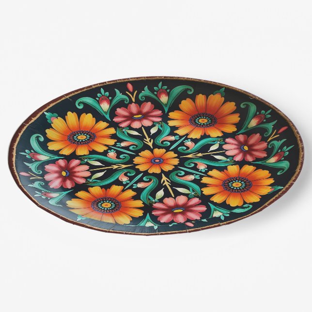 Prato De Papel 💀 🎉 Bloom & Bite Día de los Muertos (Inclinado)