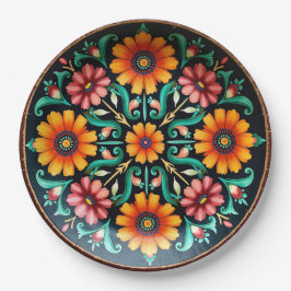 Prato De Papel 💀 🎉 Bloom & Bite Día de los Muertos