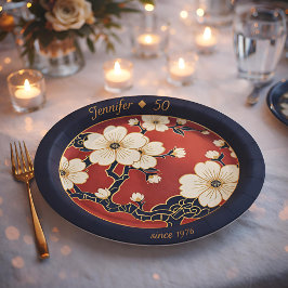Prato De Papel Blossom Nouveau | Floral Personalizado Elegante