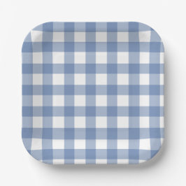 Prato De Papel Blue and White Dainty Buffalo Check
