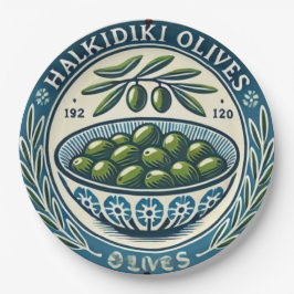 Prato De Papel Blue Bowl Greek Olive Picture Design