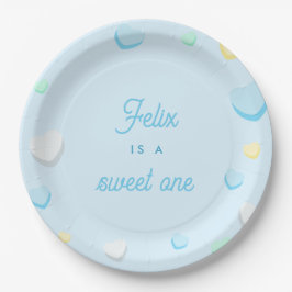 Prato De Papel Blue Boy Sweet One First Birthday Plates