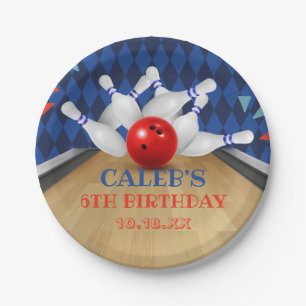 Prato De Papel Blue Diamond Strike Deixa Boliche Atacar Aniversár