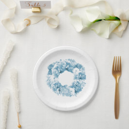 Prato De Papel Blue Floral Wreath Wedding