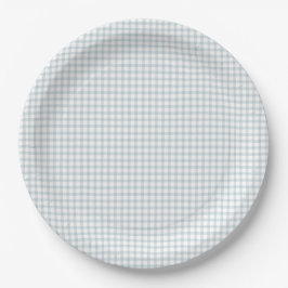 Prato De Papel Blue Gingham Plaid Preppy Cottagecore Baby Shower