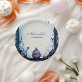 Prato De Papel Blue Gothic Spooky ONE Birthday
