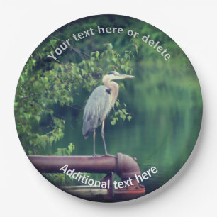 Prato De Papel Blue Heron Bird Partido Personalizado