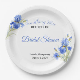 Prato De Papel Blue Iris Something Blue Before I Do Bridal Shower