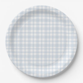 Prato De Papel Blue Jean Baby Boy Baby Shower Gingham
