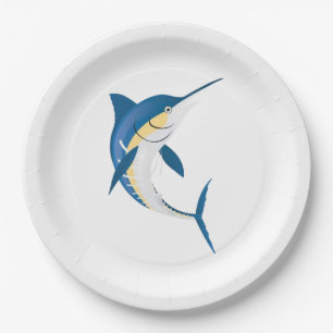 Prato De Papel Blue Marlin náutico