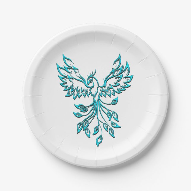 Prato De Papel Blue Phoenix nasce em branco (Frente)