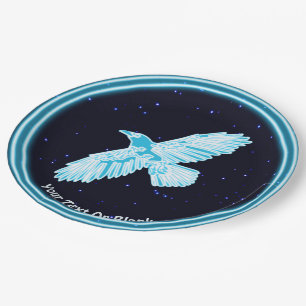 Prato De Papel Blue Raven Sobre Estrelas