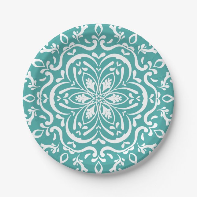 Prato De Papel Blue Spruce Mandala (Frente)