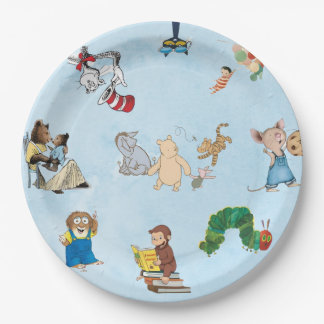 Prato De Papel Blue Storybook Themed Paper Plate