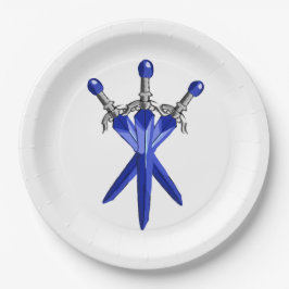 Prato De Papel  Blue Sword Party Paper Plate