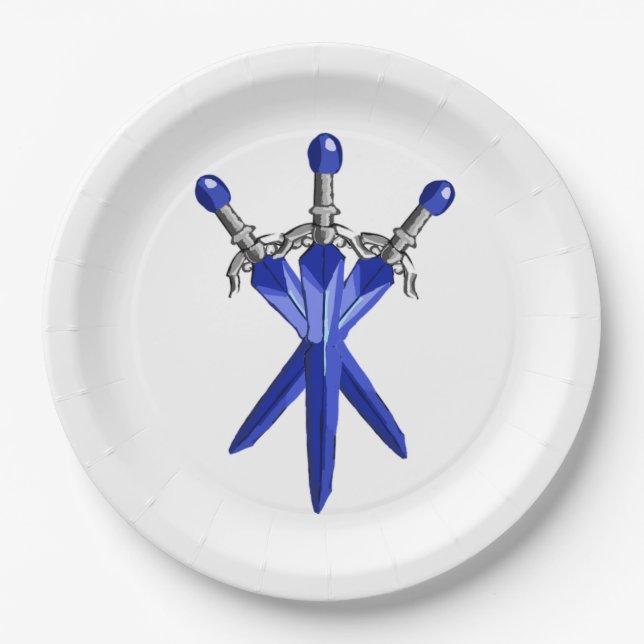 Prato De Papel  Blue Sword Party Paper Plate (Frente)