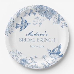 Prato De Papel Blue Toile De Jouy Vintage Bridal Bridal Brunch