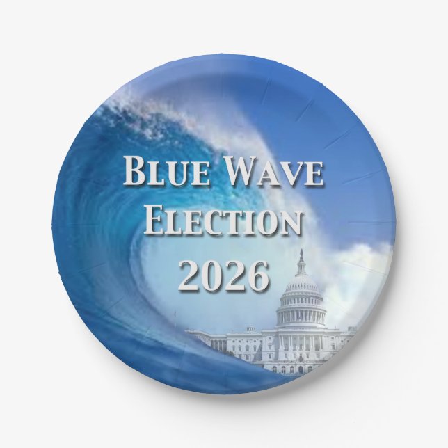 Prato De Papel Blue Wave Election 2026 (Frente)