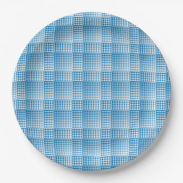 Prato De Papel Blue White Checker Abstract Pattern
