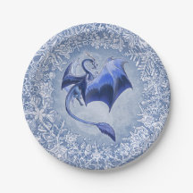 Blue Winter Dragon Fantasy Art