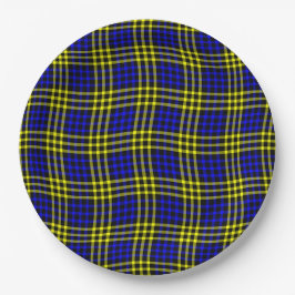 Prato De Papel Blue Yellow Plaid Checker Seamless Pattern
