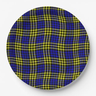Prato De Papel Blue Yellow Plaid Checker Seamless Pattern