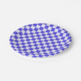 Prato De Papel Blueberry cream checkered pattern