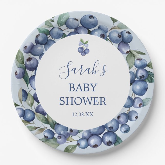 Prato De Papel Blueberry Paper Plate (Frente)