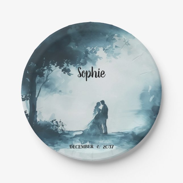 Prato De Papel Blush Blooms: placas de papel de aquarela entortan (Frente)