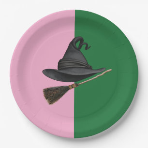 Prato De Papel Boa Bruxa Má - Noivado Rosa e Verde
