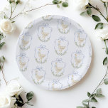 Prato De Papel Bobo ganso Arco azul crista  Vintage chá de fralda<br><div class="desc">Bobo Ganhar Arco Azul crest chá de fraldas Vintage As placas de papel Combinando itens estão disponíveis.</div>