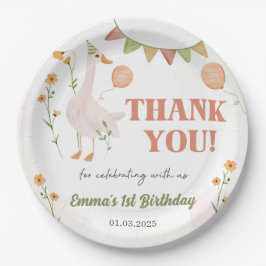 Prato De Papel Bobo Goose primeiro aniversario