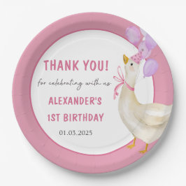 Prato De Papel Bobo Goose primeiro aniversario