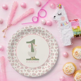 Prato De Papel Bobo Personalizado Ganha Primeira Placa de Anivers