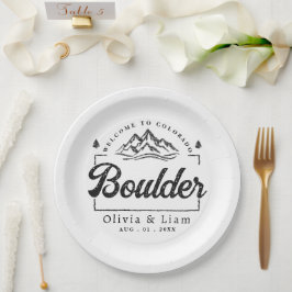 Prato De Papel Boder Colorado Wedding Minimalista Welcome