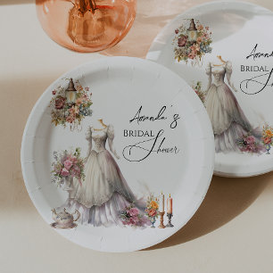 Prato De Papel Boêmia Vitoriana Casamento Vestido Tea Chá de pane