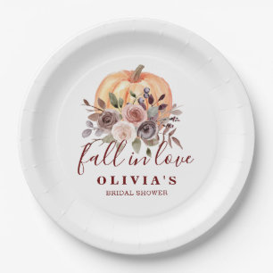 Prato De Papel Boho Burgundy queda Chá de panela Pumpkin floral 