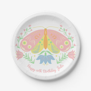 Prato De Papel Boho Butterfly Papéis Placas de Aniversário
