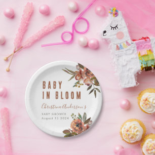 Prato De Papel Boho Chá de fraldas Greeneric Rustic Adorável