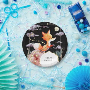 Prato De Papel Boho Children's Fox Birthday
